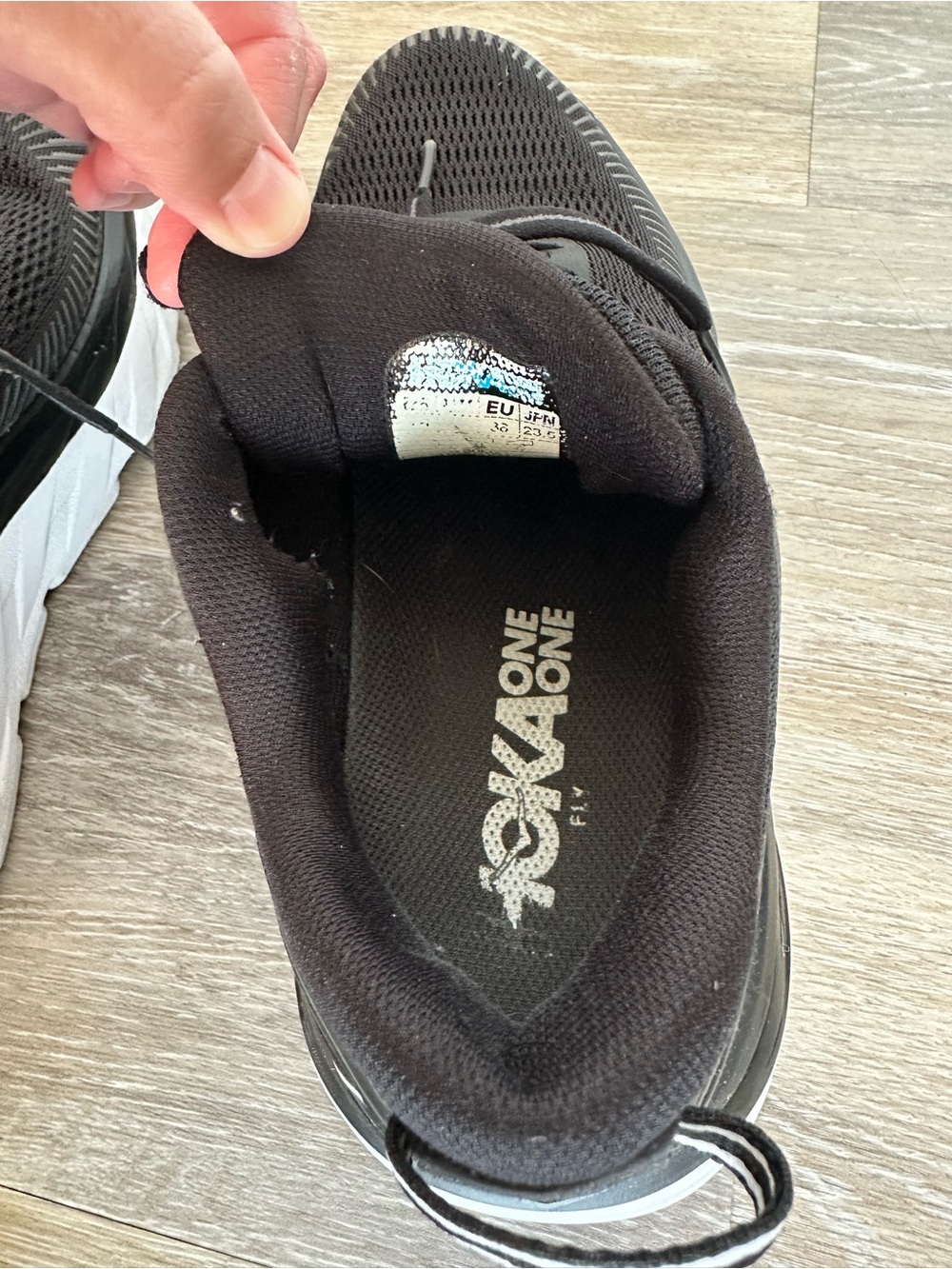 Hoka Bondi 7 Black White womens Running Shoes sneakers 6.5 walking one one - Picture 11 of 14